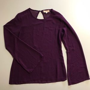 Bell sleeve top with back cutout